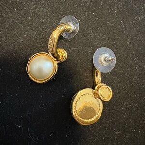 Elegant Gold and Cream Earrings